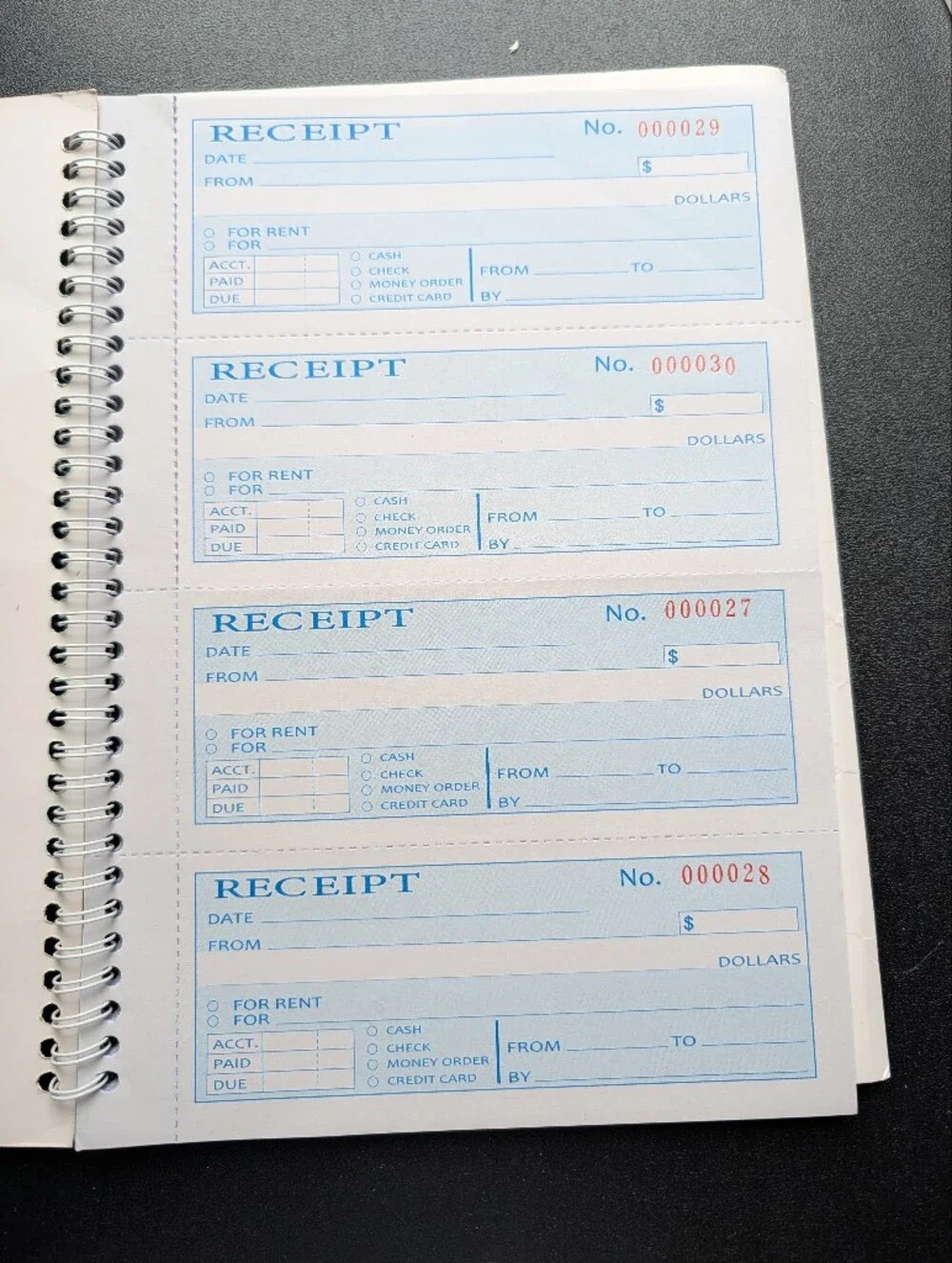 Money / Rent Receipt Book